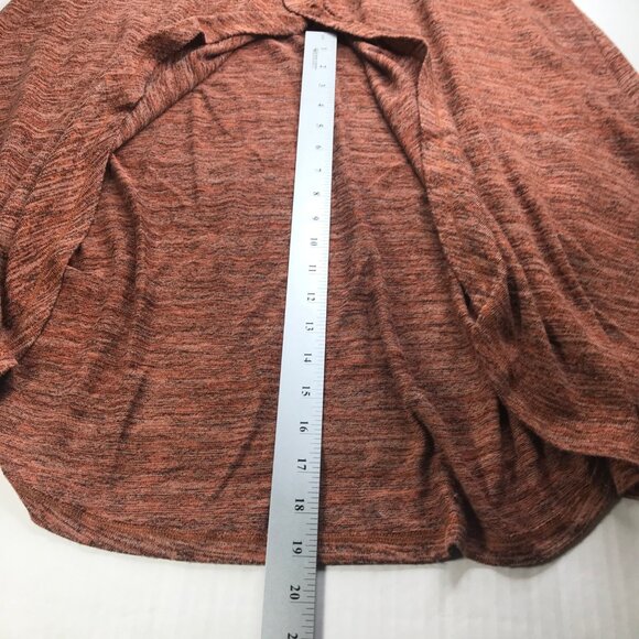 P Luca Milano Women's XL Turtle Neck 3/4 Sleeve V Front Dress Brown Preowned - Picture 14 of 15